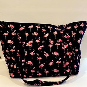 Vera bradley navy blue flamingo tote
